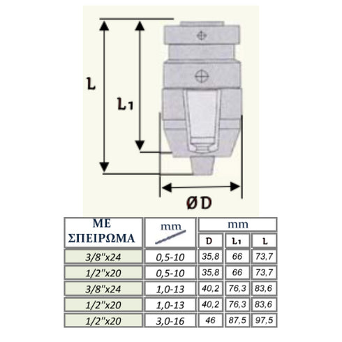 Chuck 871062 Dimensions